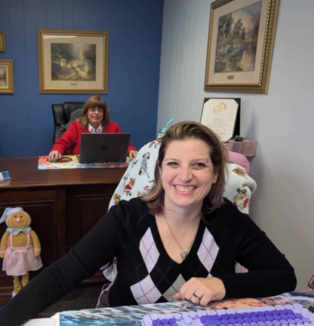 Diane Hoover with her daughter Melissa at the Wings & Roots office